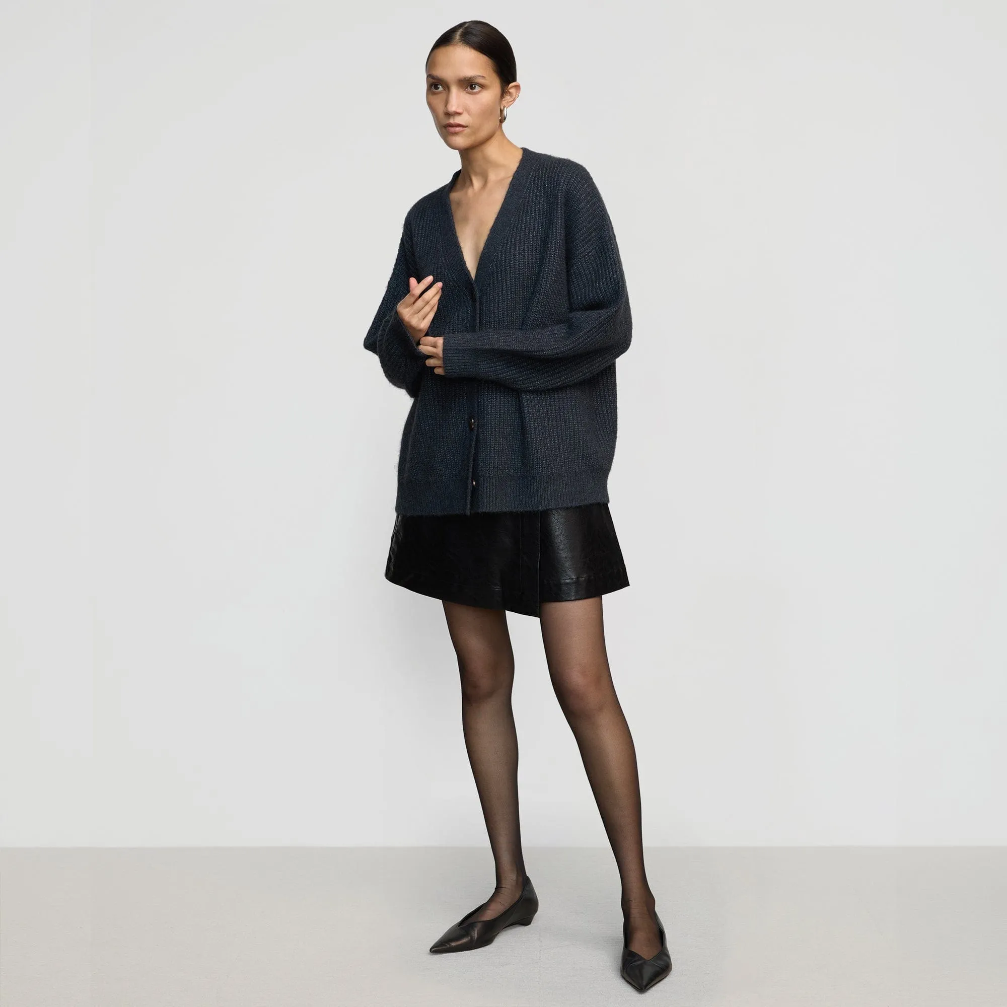 Adley Oversized Cardigan Flexible Collar Opening