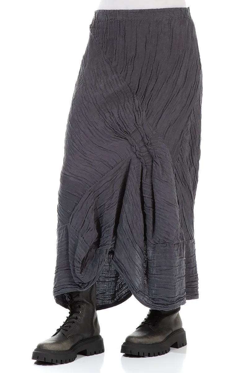 Chill Vibe Ruched Crinkled Violet Silk Skirt