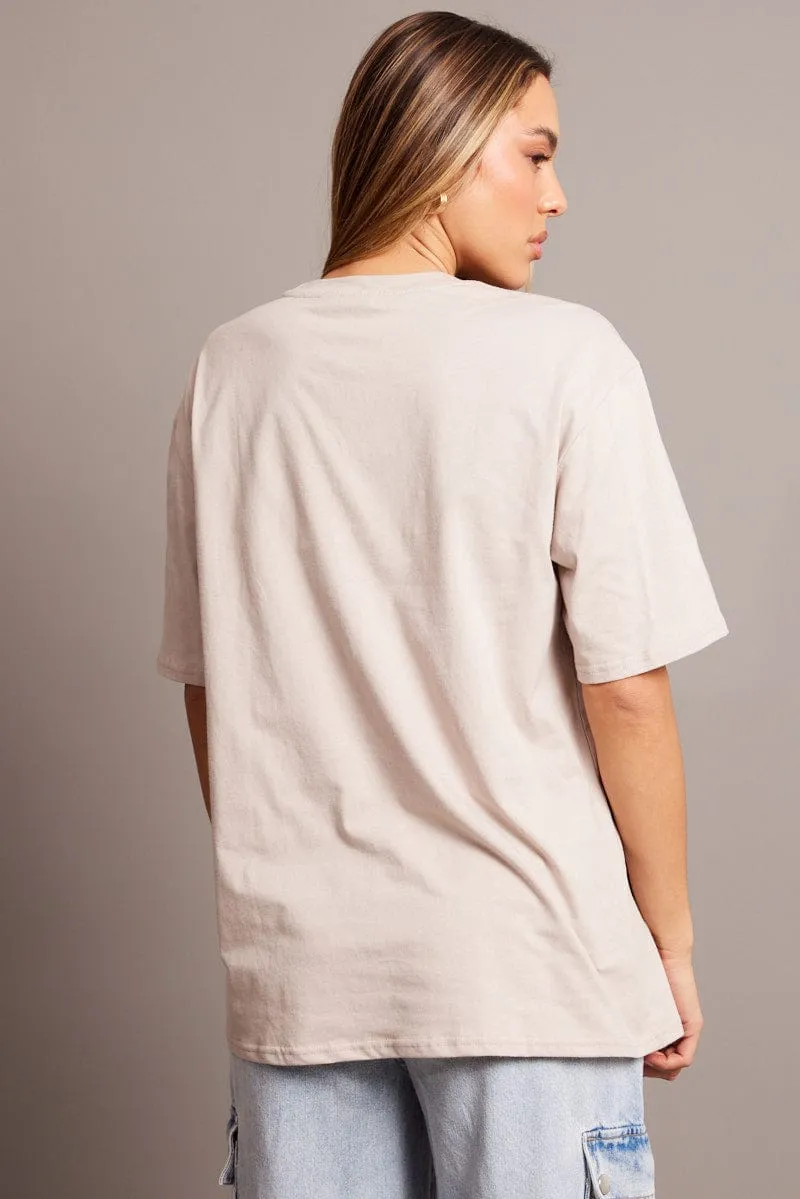 Daily Outfit Chic Smart Grey Graphic Tee Short Sleeve