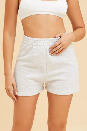 Grey Lounge Shorts Cotton Fleece Relaxed Fit hiking clothes