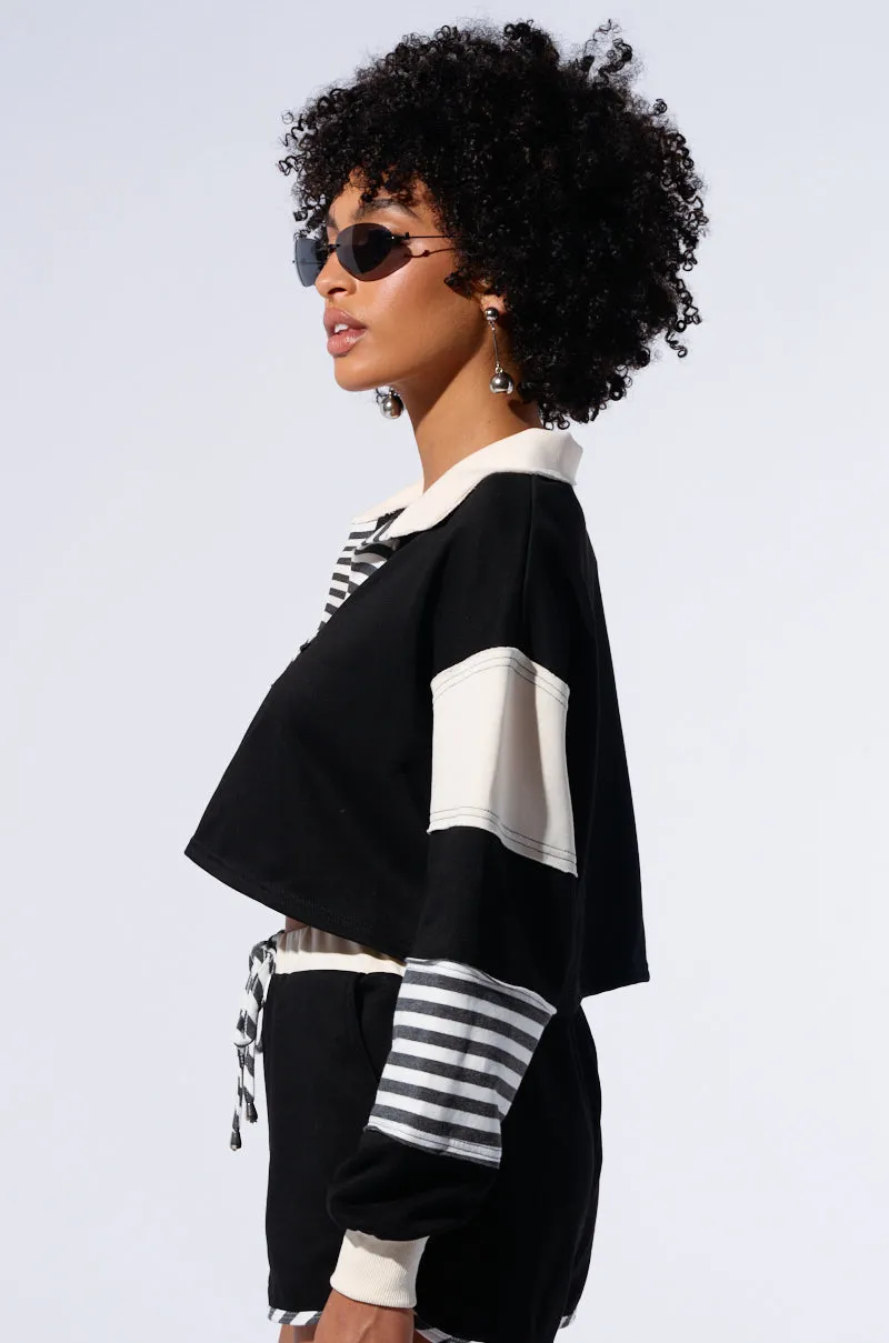 ON MY MIND CROP SWEATSHIRT Herringbone UV resistant