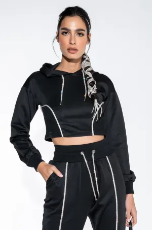 SHAPE OF YOU RHINESTONE ROPE HOODIE Essential Clothing