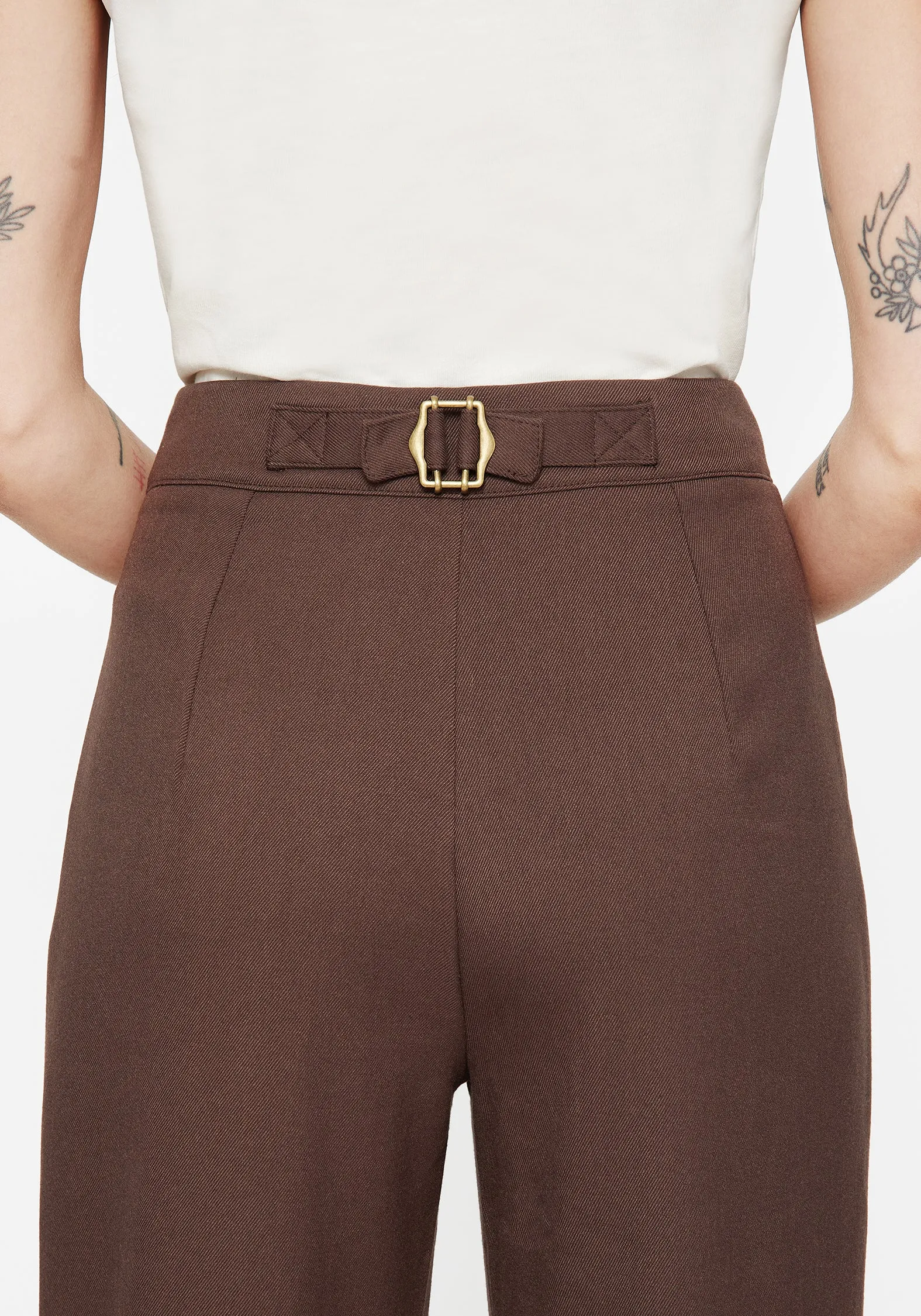 Marwood Acorn Embroidered Button Up Waist Balloon Trouser premium fabric
