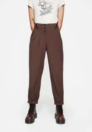 Refined fit Marwood Acorn Embroidered Button Up Waist Balloon Trouser