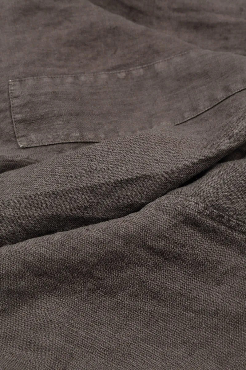 Flared Off-Dye Truffle Linen Skirt Sleek Comfort