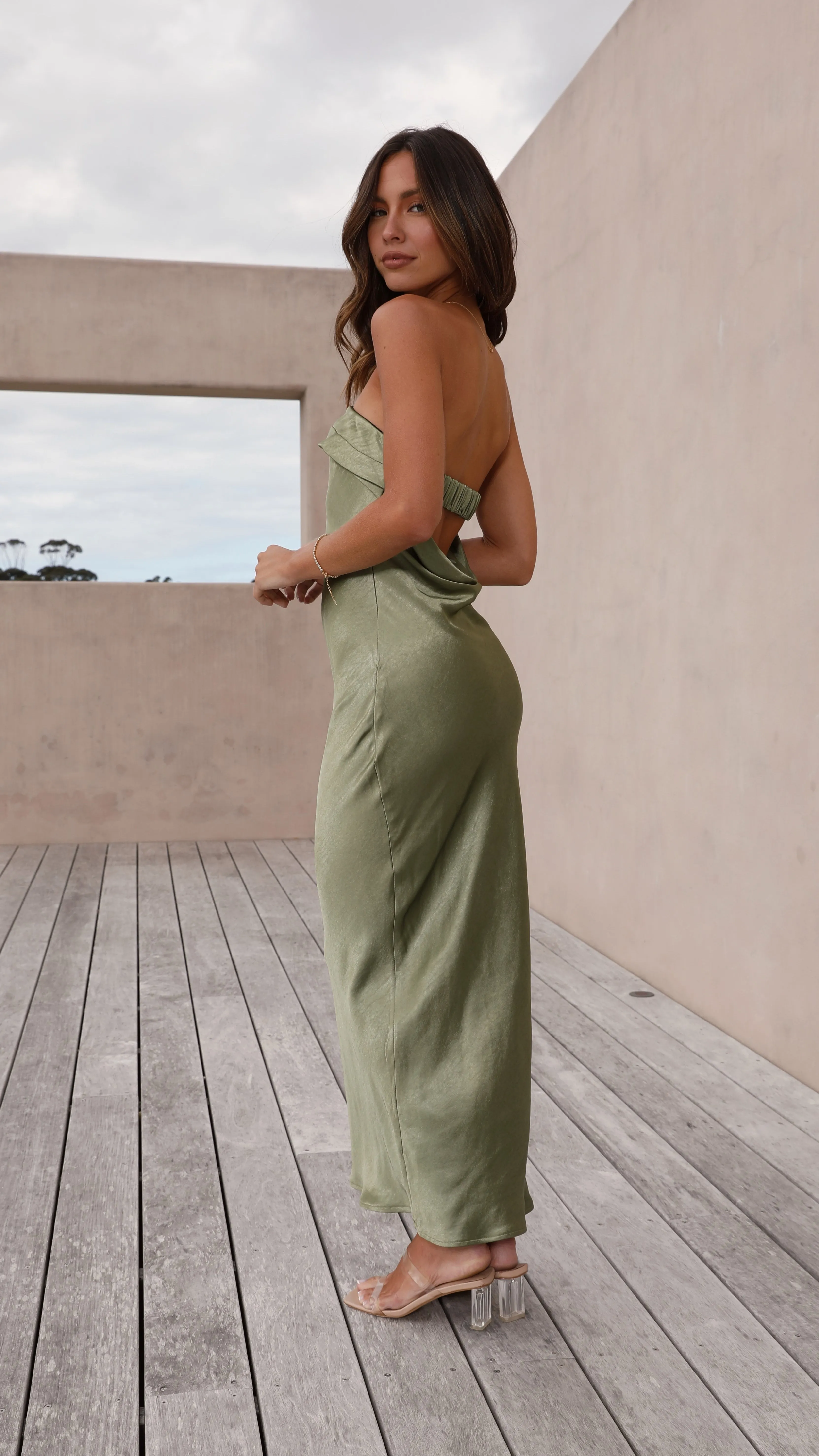 Gisele Maxi Dress - Olive Magic Hour Canvas Soft