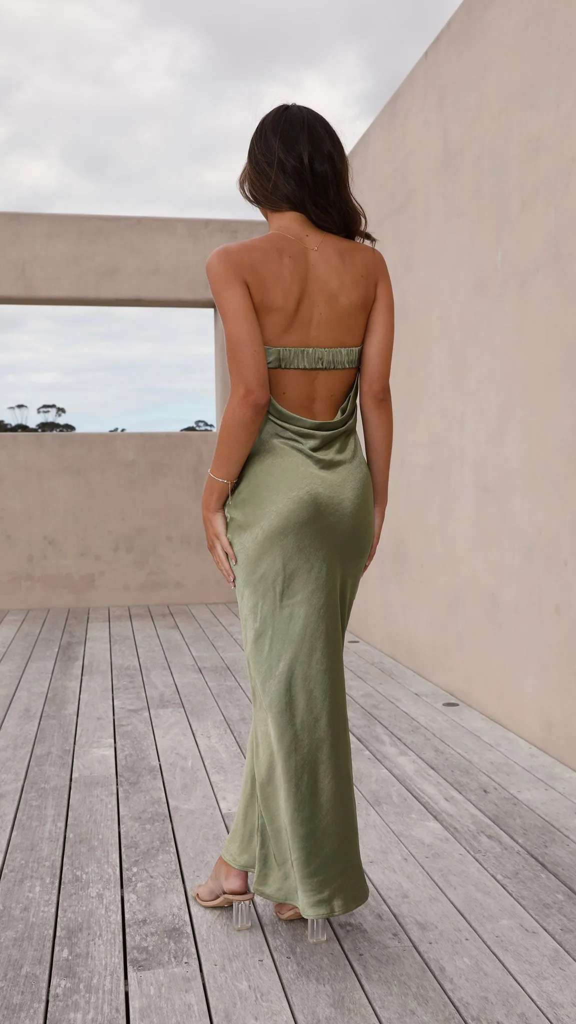 Gisele Maxi Dress - Olive Agate Glow