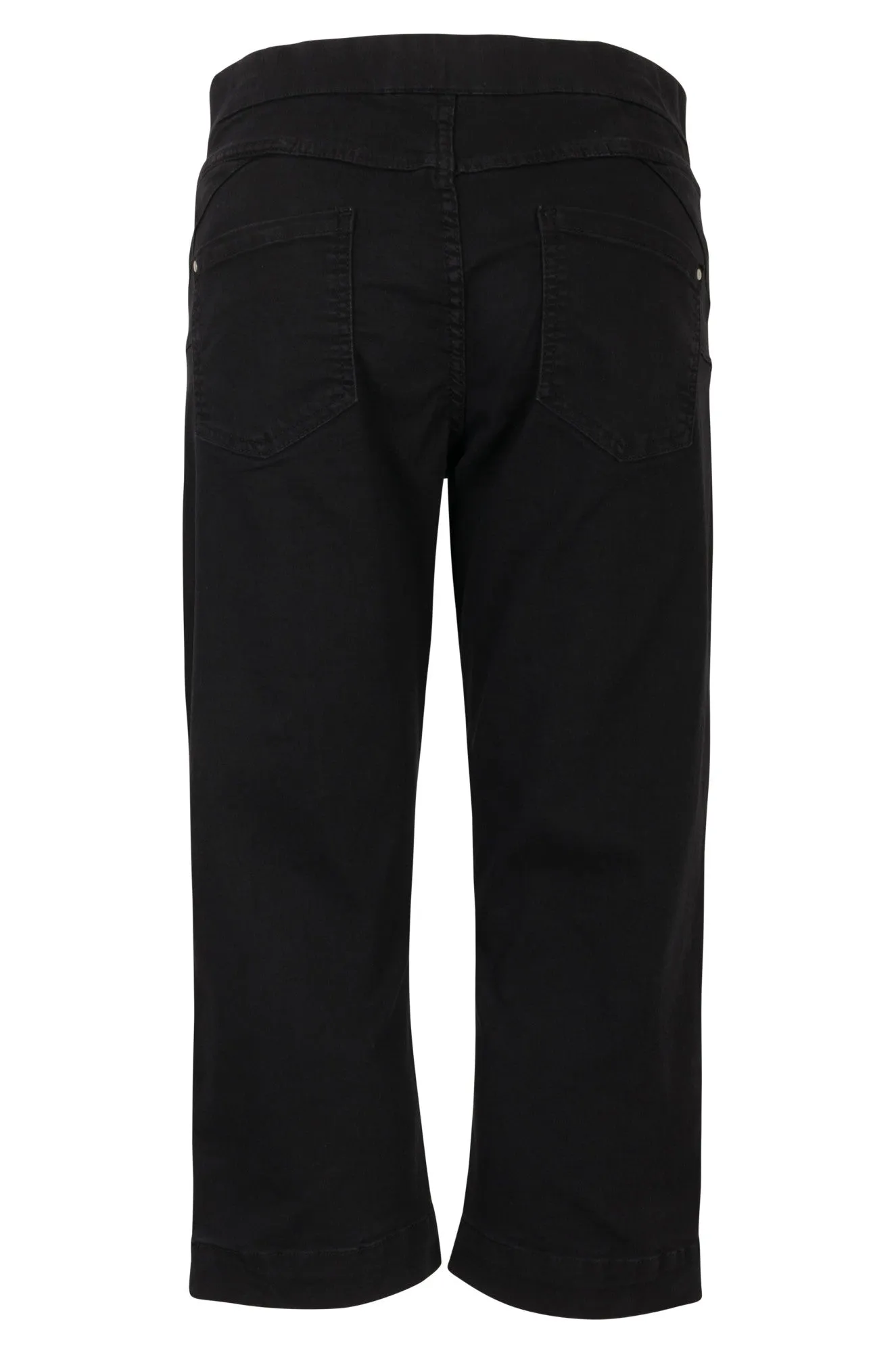 Multi Pocket Design Pull on Mid Calf Jeans | Black | 6506A1
