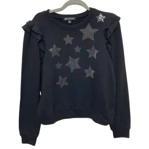 Sweatshirt Crewneck By International Concepts In Black, Size:M Collapsible Hood Clean Cut