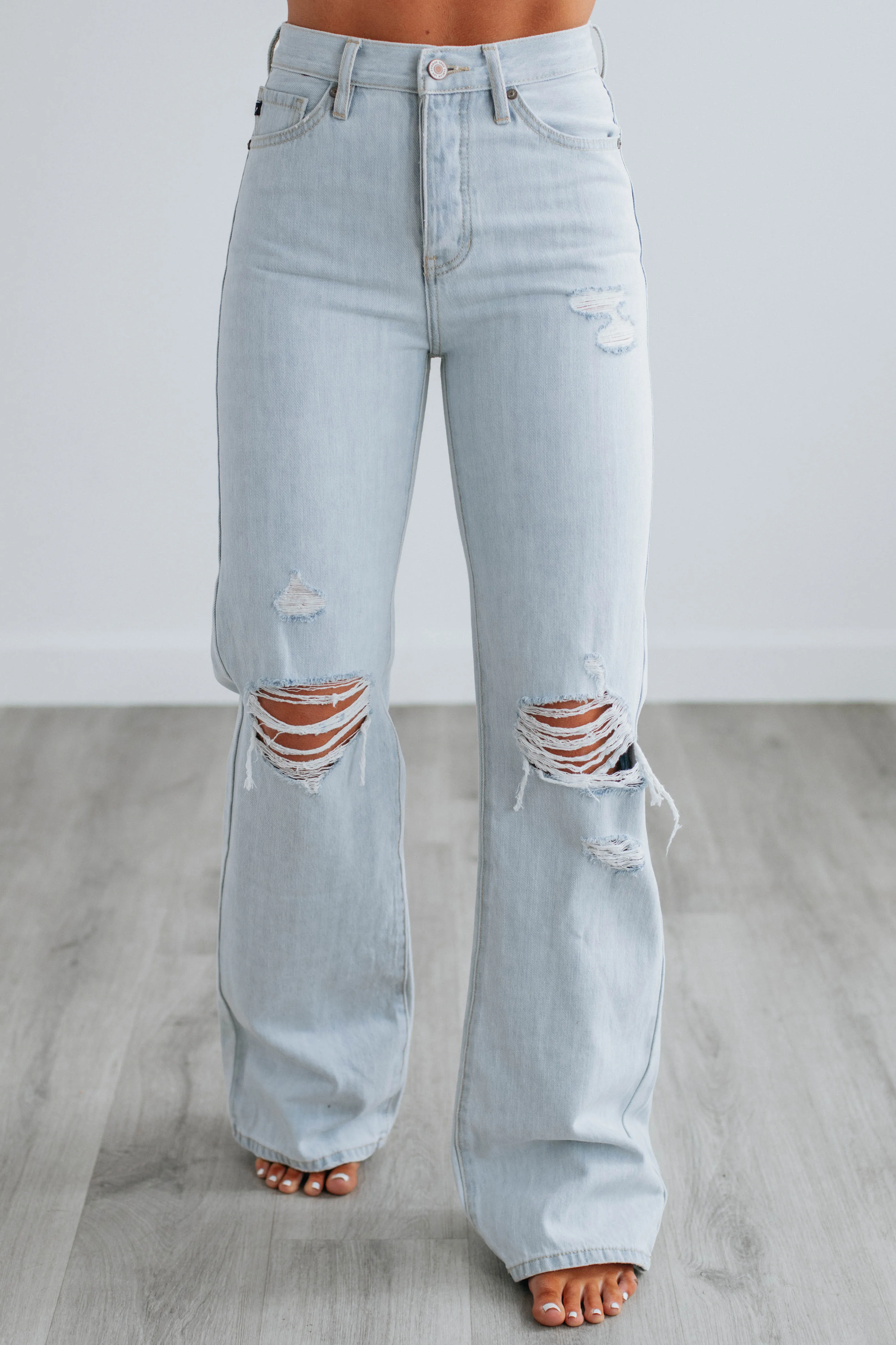 All Style Fit Non Stretch Denim Classic Statement Arlo KanCan Jeans - Light Wash