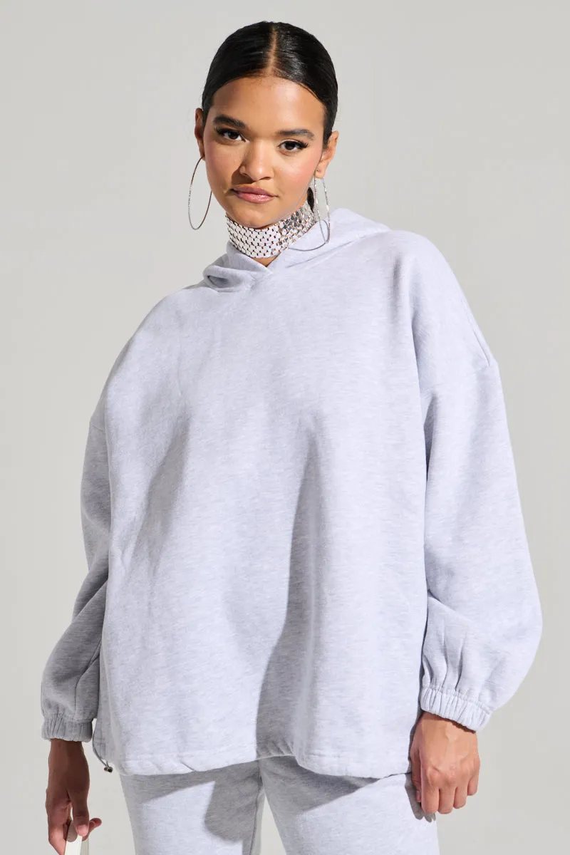Timeless Style DEXTRA OVERSIZED HOODIE IN HEATHER GREY