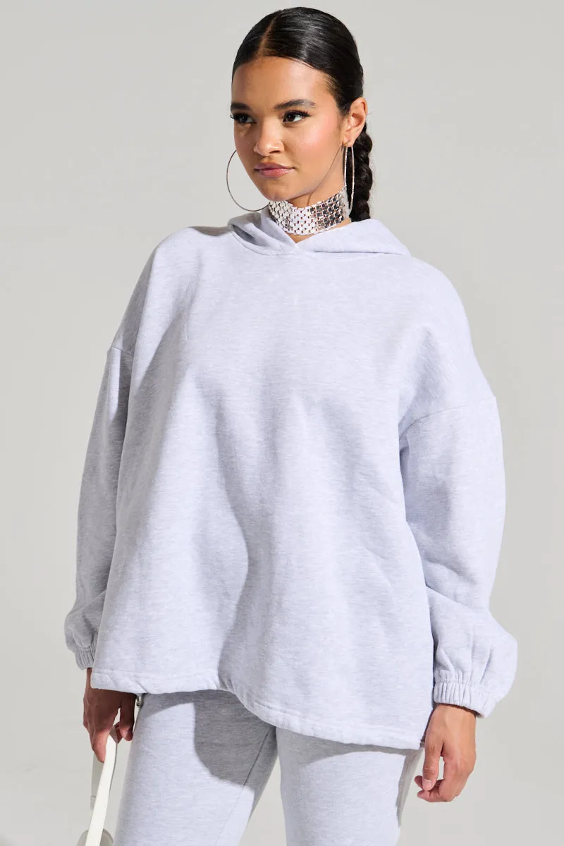 DEXTRA OVERSIZED HOODIE IN HEATHER GREY product graduation elegance Comfy Outerwear