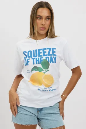 Soft Touch Layered Wear White Graphic Tee Short Sleeve