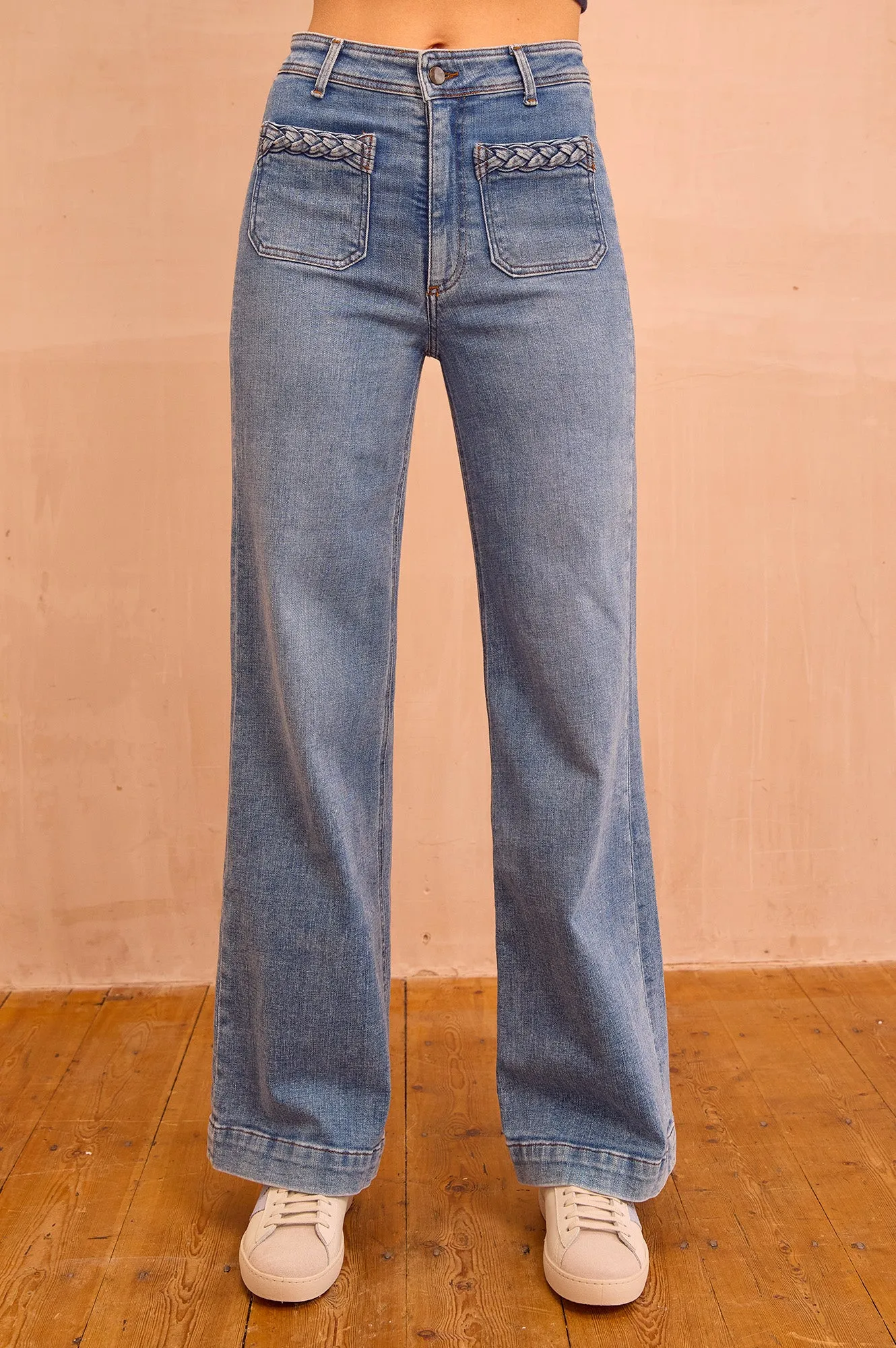Winter Warmth Durable Street Fashion Parent Style MAISON HOTEL Willie Giulietta Jean | Light Blue