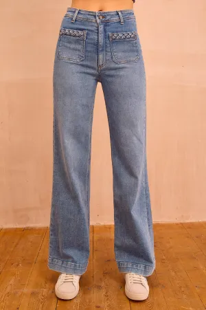 Winter Warmth Durable Street Fashion Parent Style MAISON HOTEL Willie Giulietta Jean | Light Blue
