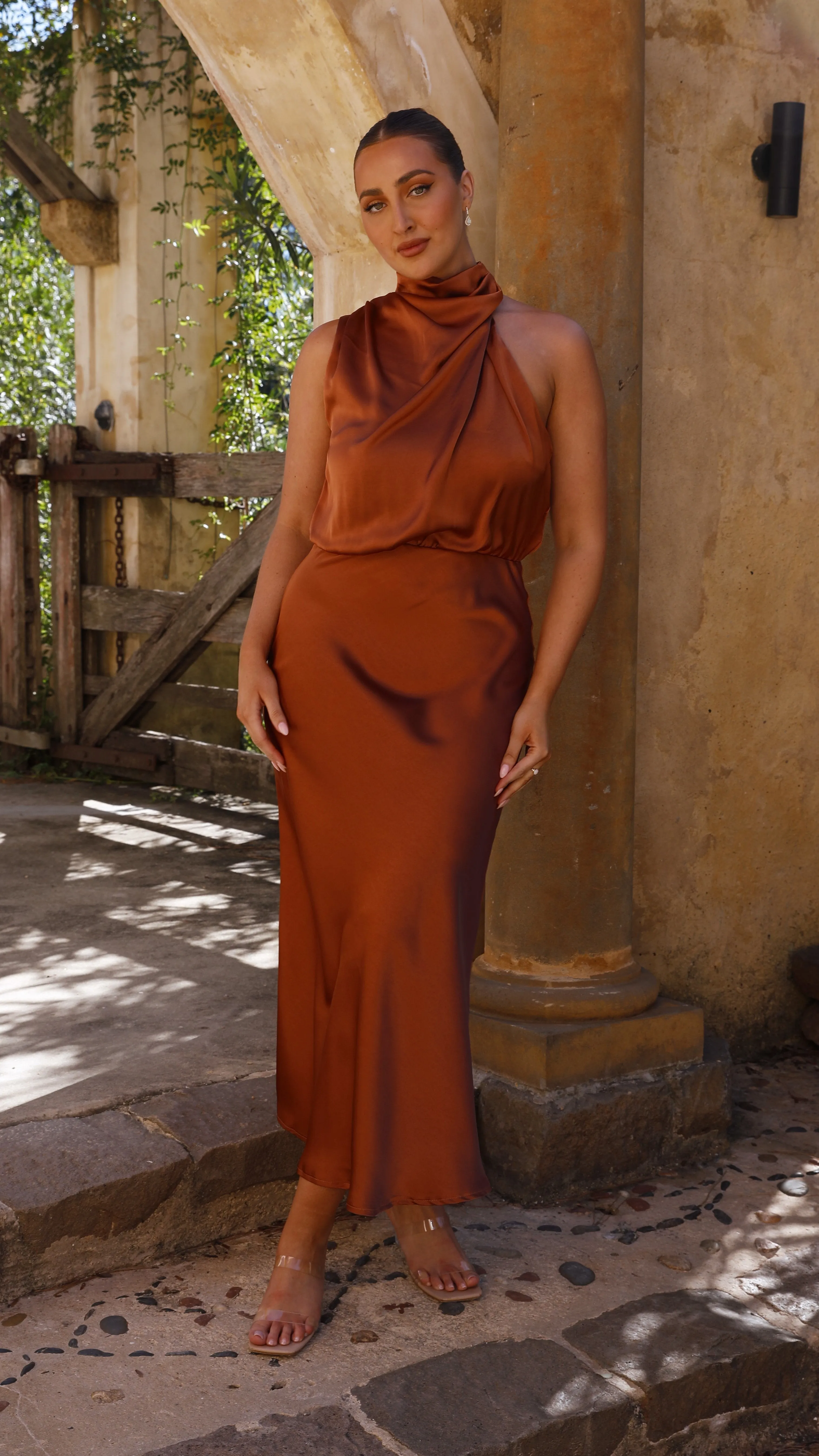 Esther Maxi Dress - Copper Designed with simplicity and sophistication in mind this dress is perfect for any occasion