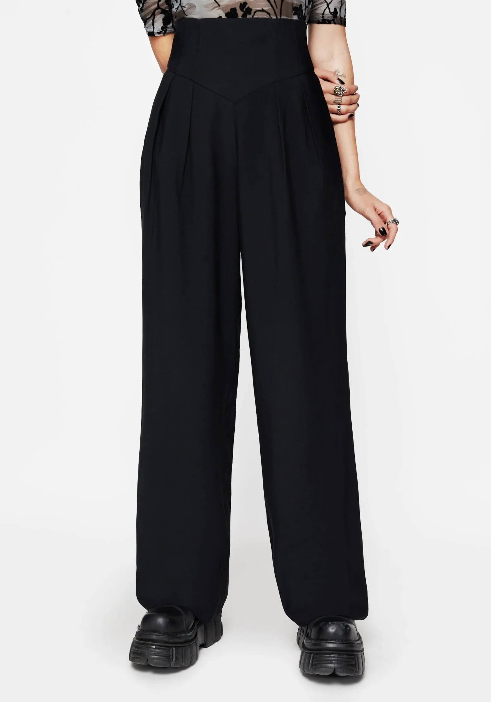 Brenna Corset High Waist Wide Leg Trouser Statement Piece Modern Waist