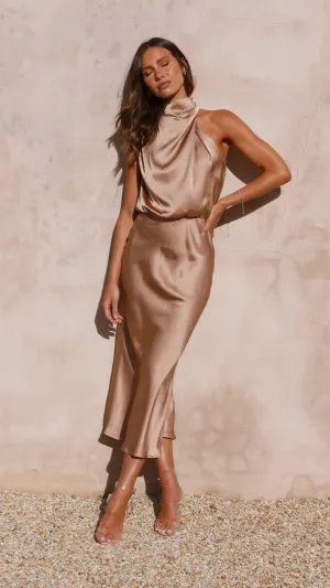 Shimmer Light Esther Maxi Dress - Latte