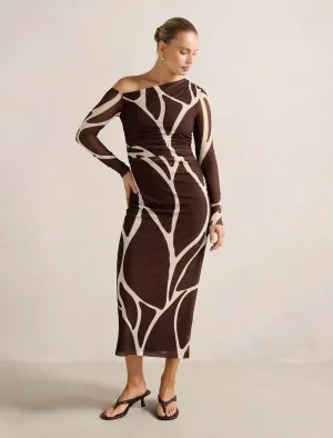 Gemma Tipped Shoulder Midi Dress Plus Fit