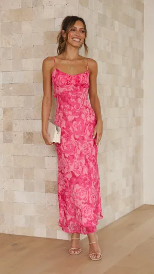 Music Hall Seasonal Wardrobe Margie Midi Dress - Pink Floral