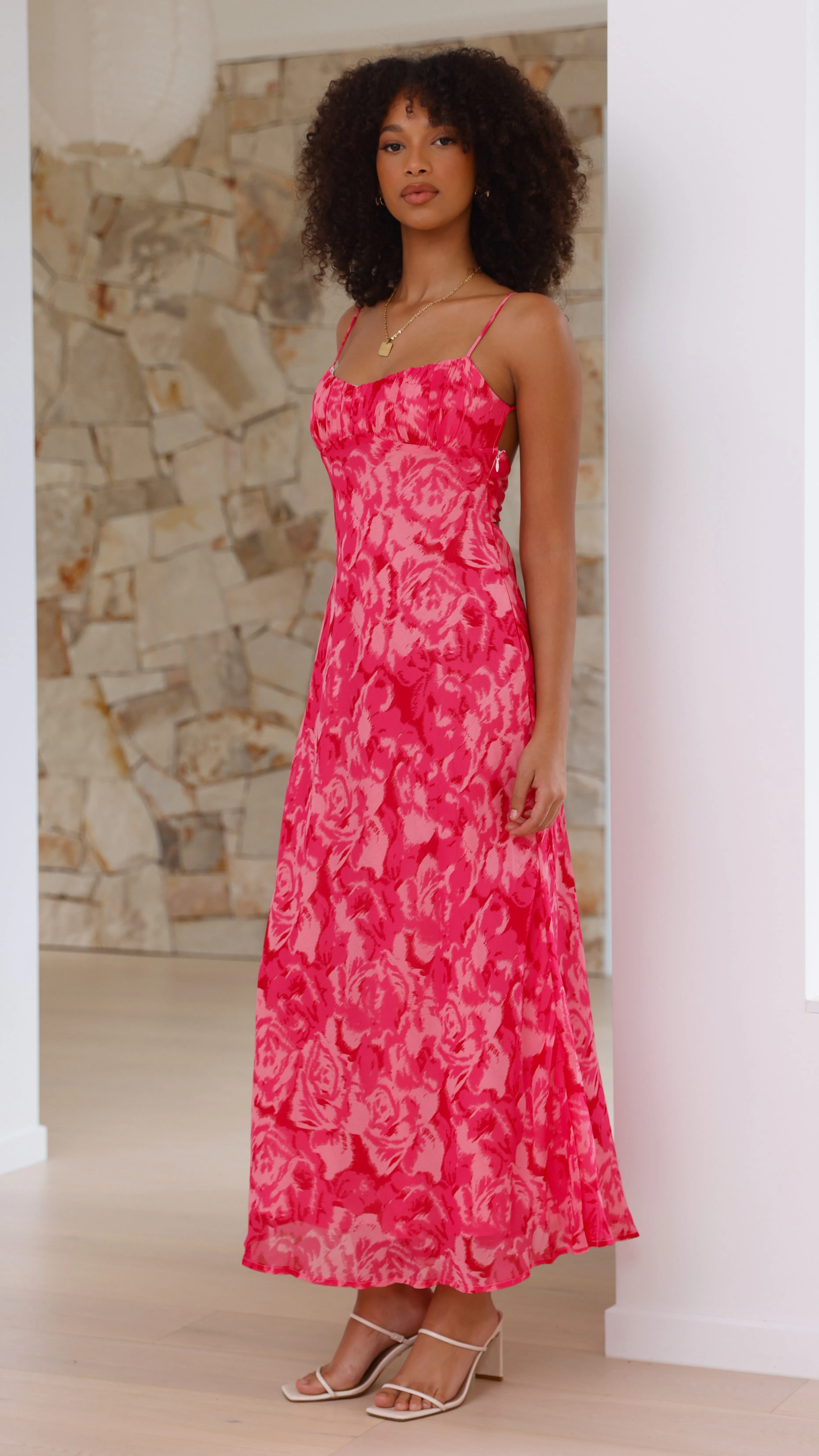 City Mood Castle Gate Margie Midi Dress - Pink Floral