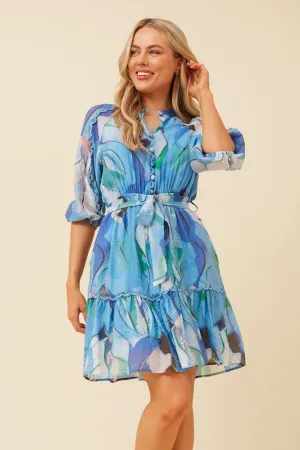 ERIS ABSTRACT PRINT SHORT DRESS WeightlessLayeringPiece Cozy Pajamas