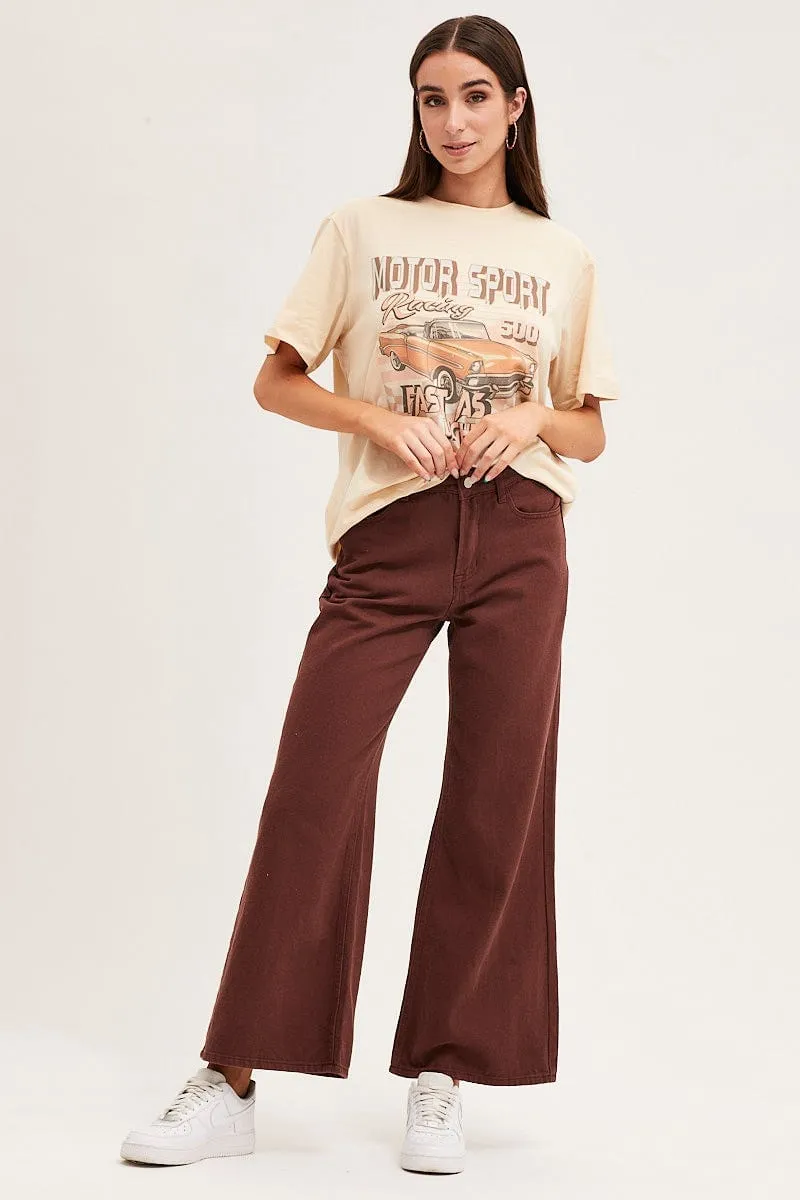 Essential Layer Fashion Fit Beige Oversized T-Shirt