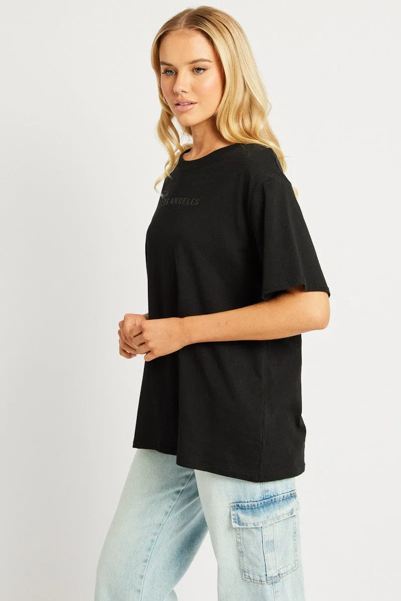Black Graphic Tee Short Sleeve Functional Look