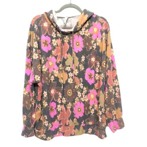 Quick Wear Tight Core Sweatshirt Hoodie By Clothes Mentor In Floral Print, Size:L