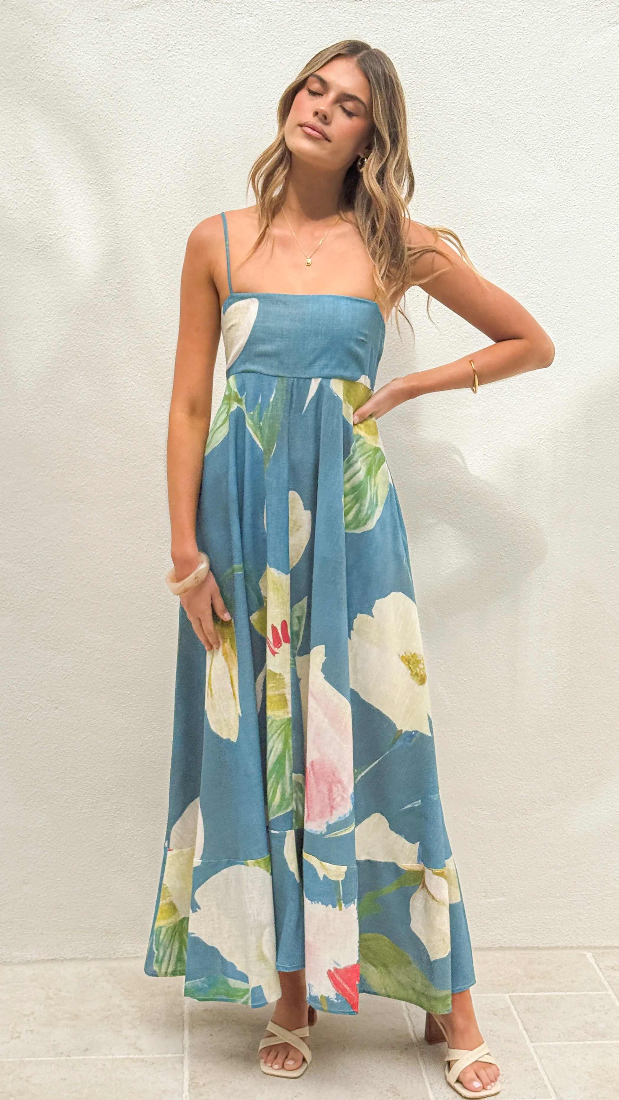 Orange Heat Giana Maxi Dress - Blue Orchid