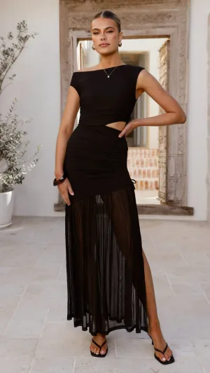 Suede Glow Maella Maxi Dress - Black