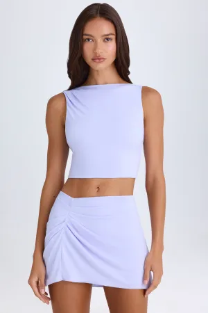 Draped A-Line Mini Skirt in Soft Lilac Red Carpet Look Material Innovation