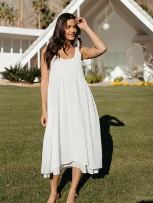 Sophisticated Design Del Monte Midi Cotton Dress Coconut