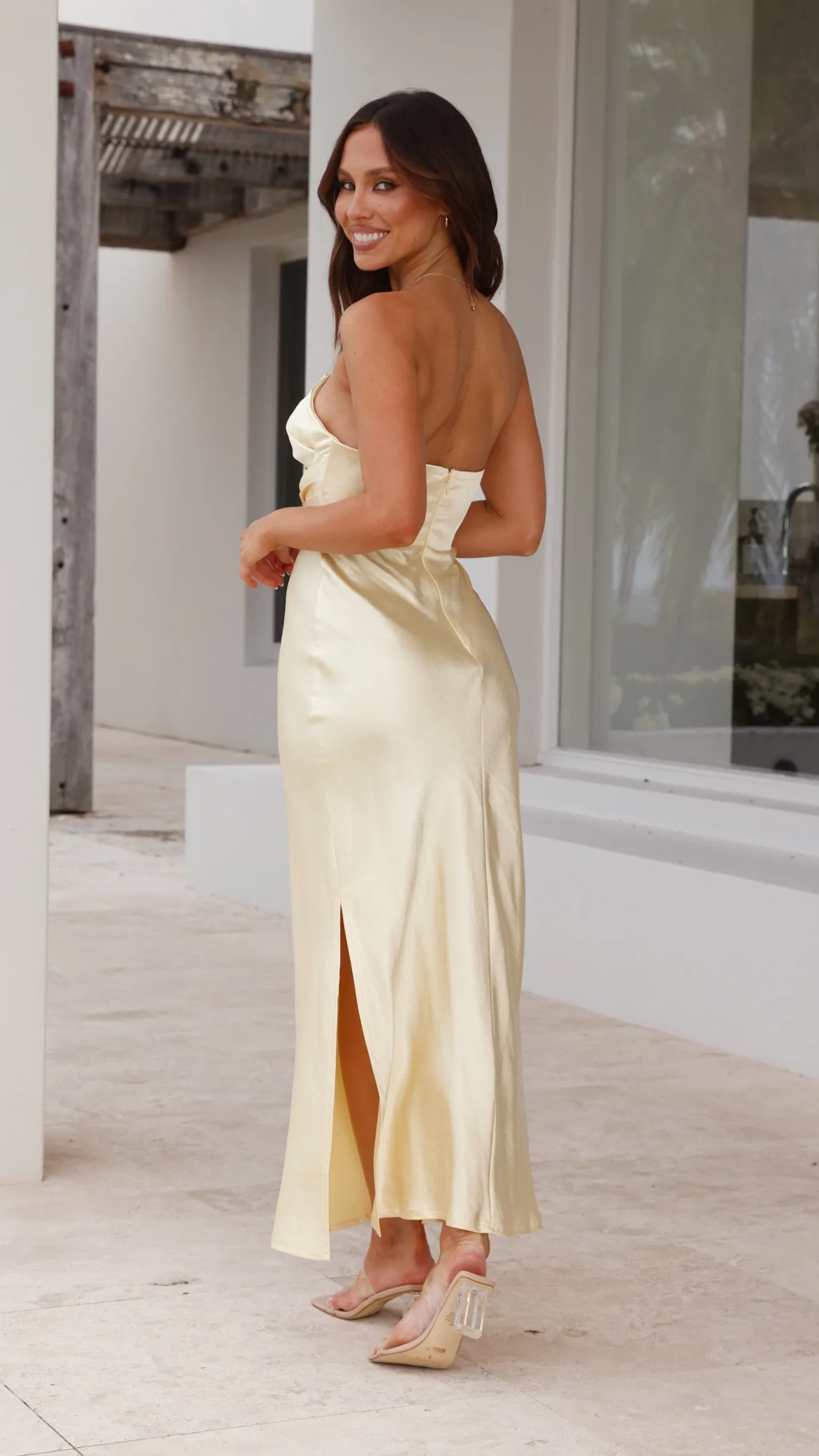 Poplin Smooth Valerie Maxi Dress - Yellow