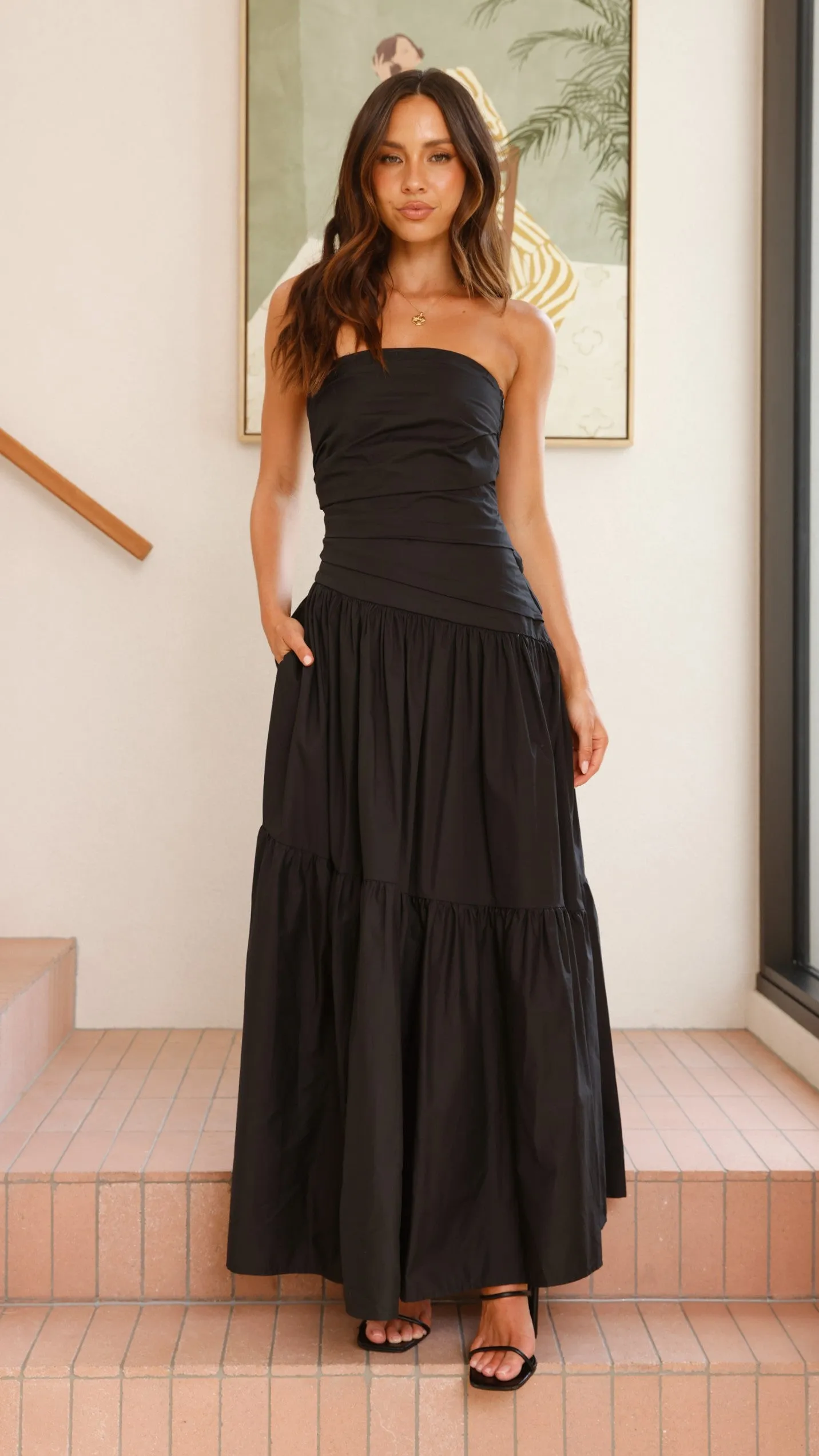 Fall Path Lola Maxi Dress - Black