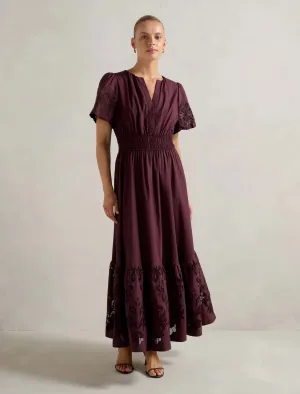 Eleanor Cutwork Midi Dress Date night Ice Lake