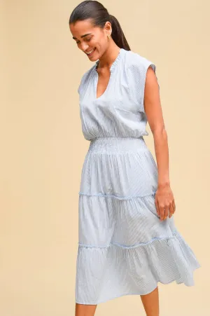 Art Space Windy Ready Riley Organic Cotton Dress | Stripe Blue/White