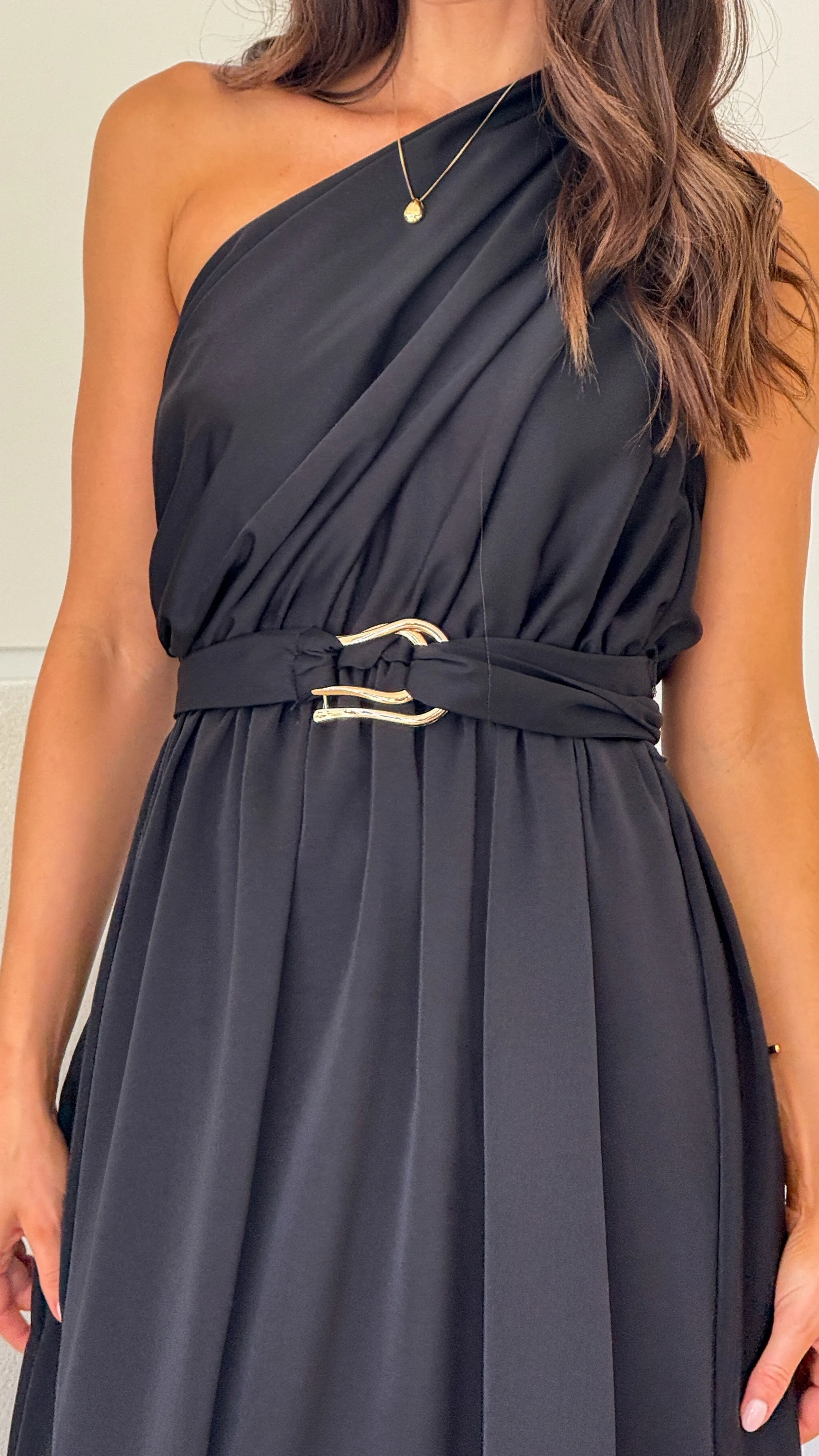 Hadas Maxi Dress - Black Blush Tone Blue Sky
