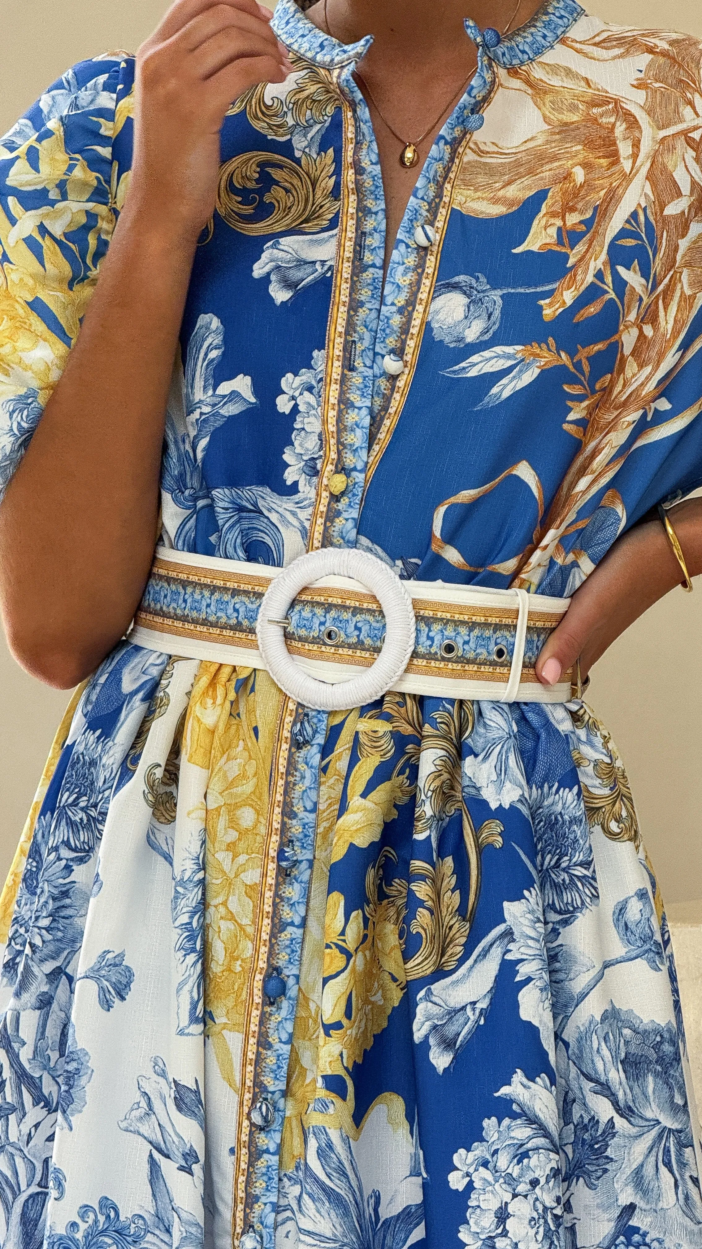 Luxurious long dress Vania Maxi Dress - Blue Doll