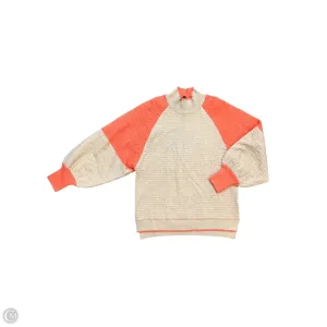 Adjustable Waistbands Thick Glow Sweatshirt Collar By Fate In Orange & Tan, Size: S