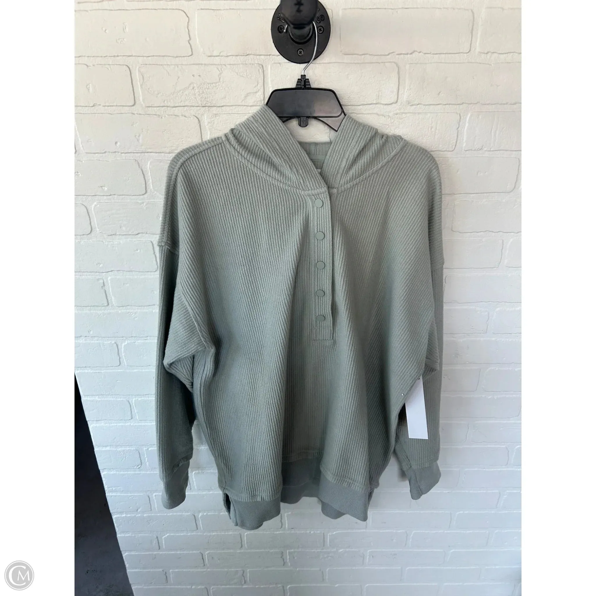 MinimalistDesign Dry Touch Sweatshirt Hoodie By Aerie In Green, Size: S