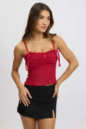 Red Mesh Singlet Top Kind Soul