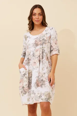 AbrasionResistantFabric Modern Design PISA FLORAL LINEN DRESS