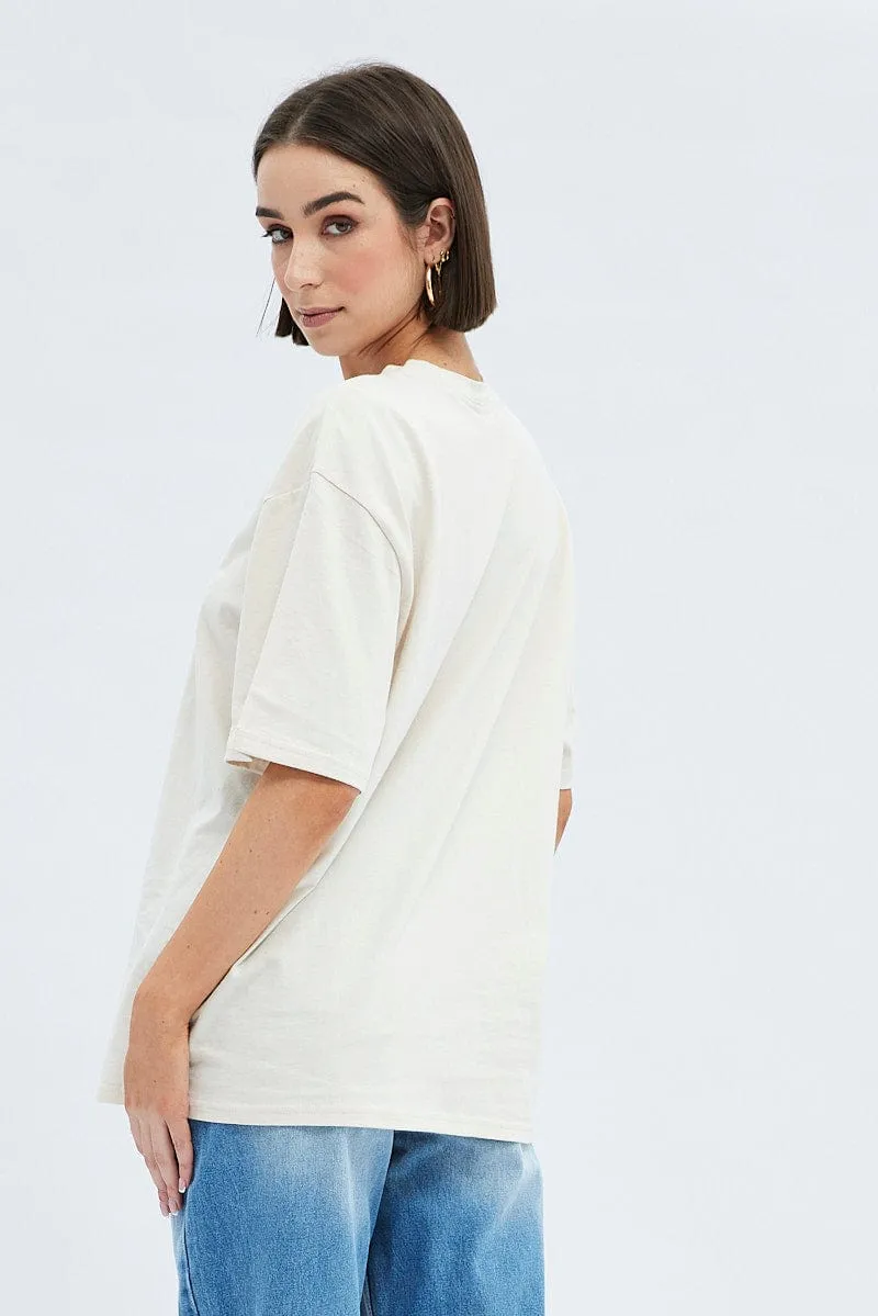 Nude Short Sleeve Embroidered Graphic T Shirt Unisex Core