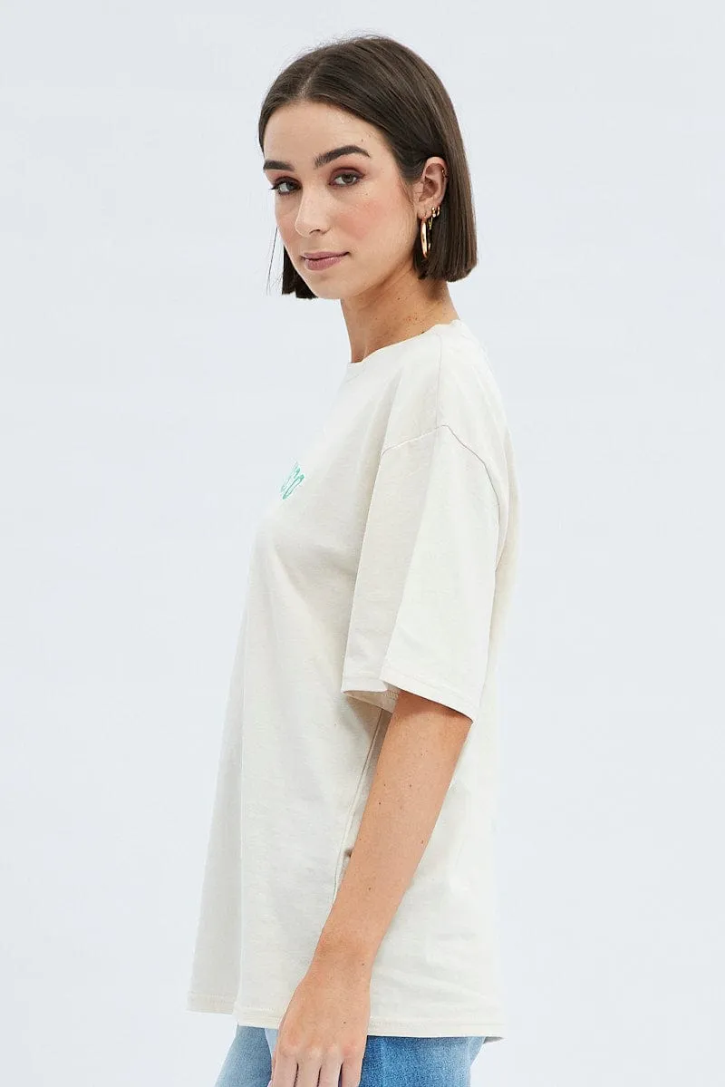 Skin Friendly Lining Layered Collar Nude Short Sleeve Embroidered Graphic T Shirt