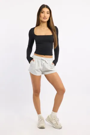 City Mood Grey Track Shorts Elasticated Waist