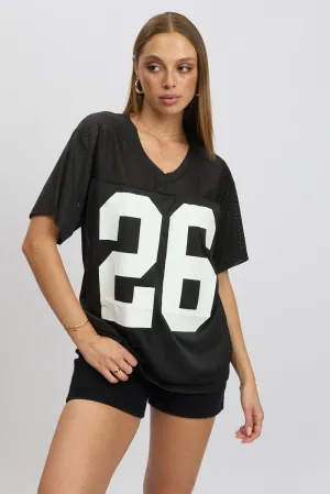 Black Sport Tee Short Sleeve Feminine Touch
