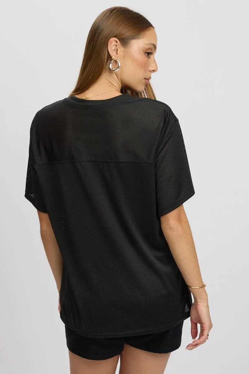 Black Sport Tee Short Sleeve Cozy Layering