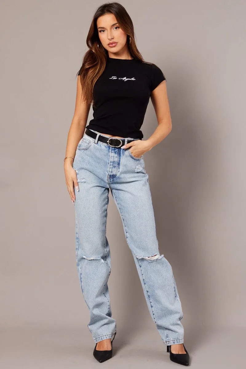 Black Graphic Tee Short Sleeve Weekend Wardrobe
