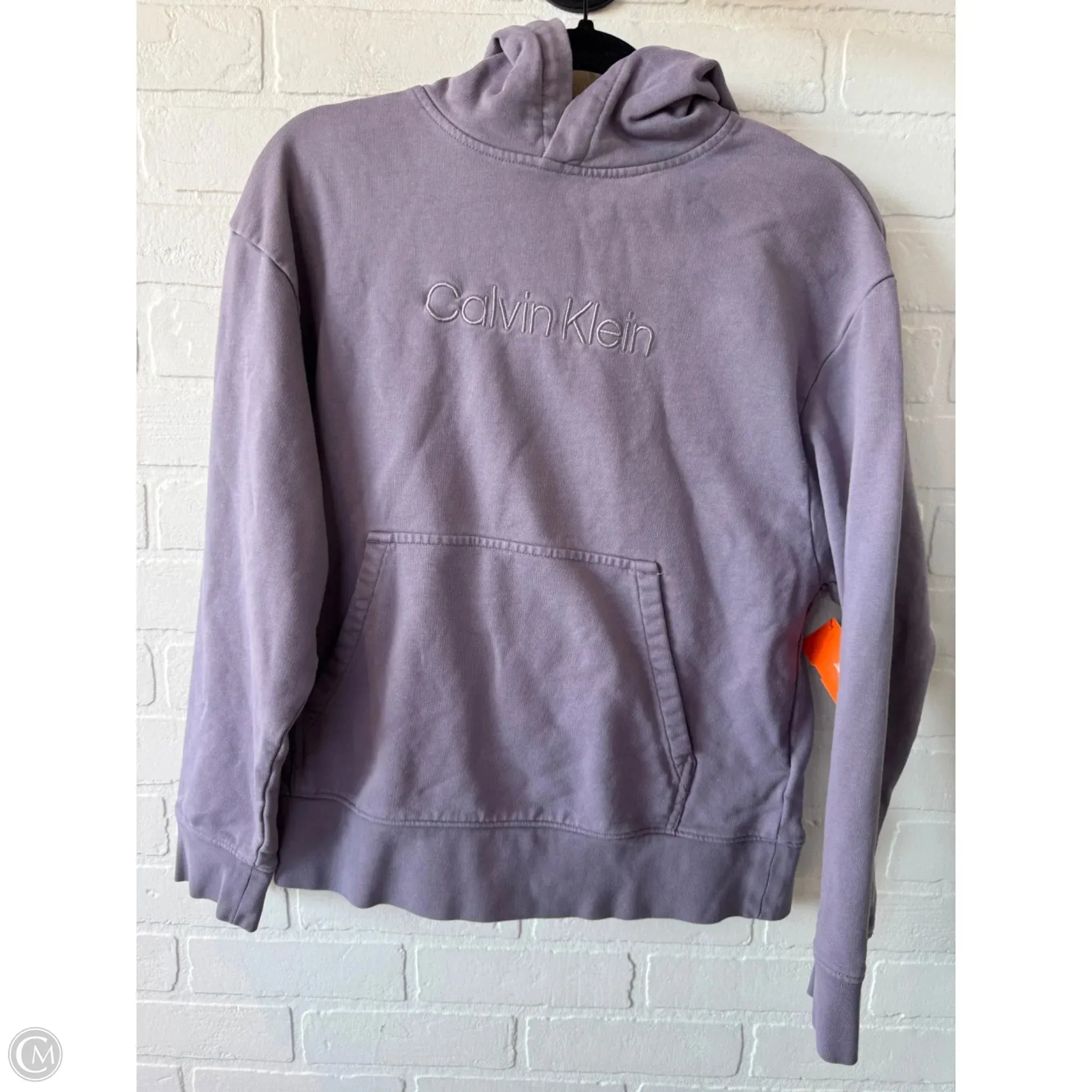 Unique Cut Sweatshirt Hoodie By Calvin Klein In Purple, Size: M